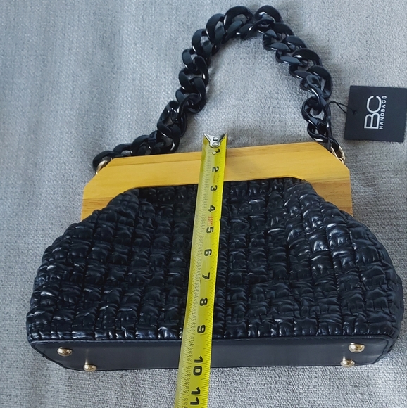 BC Handbags Quilted Wooden And Removable Shoulder Chain  Handbag - Picture 6 of 11